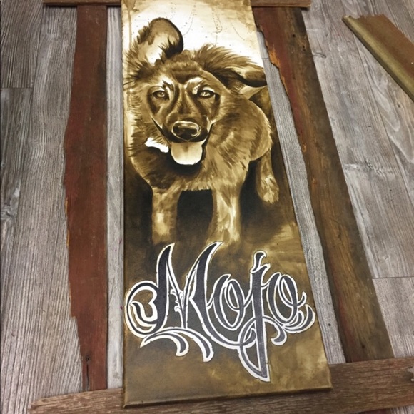 Custom one of a kind oil/spray paint on canvas - Picture 15 of 16